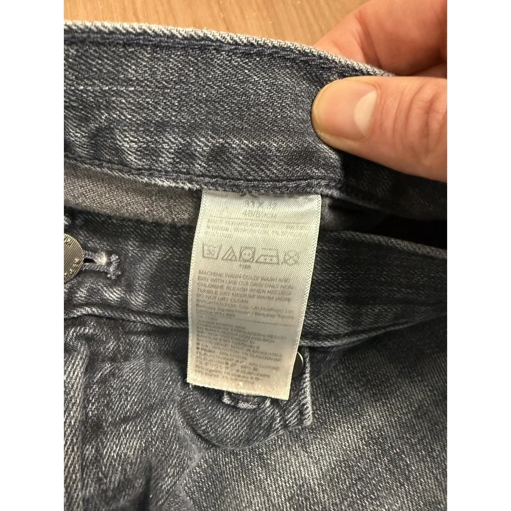 Banana Republic Jeans Mens‎ 33x32 Charcoal Gray Slim Straight Distressed Denim